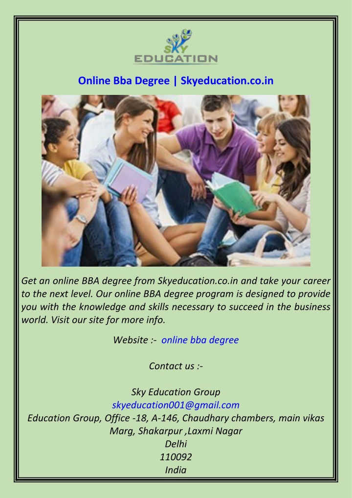 online bba degree skyeducation co in