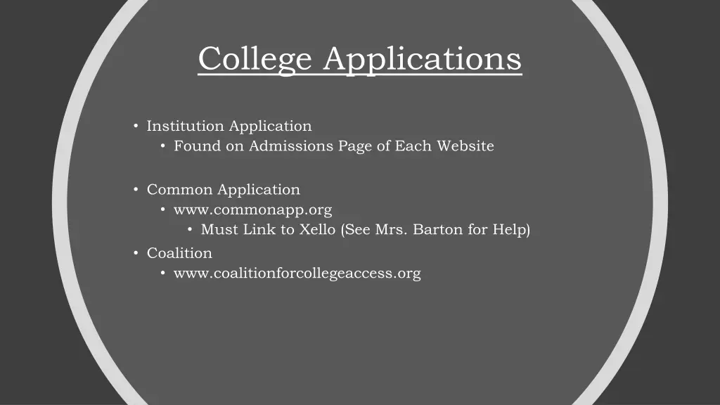 college applications