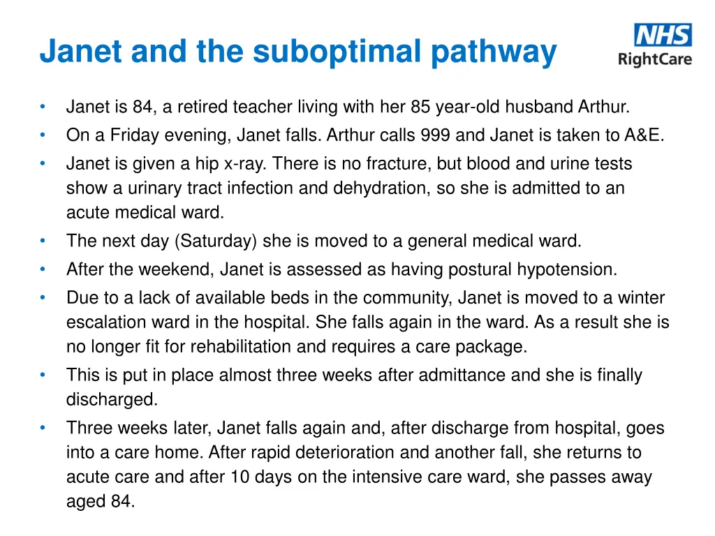 janet and the suboptimal pathway