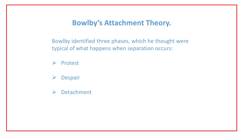 bowlby s attachment theory