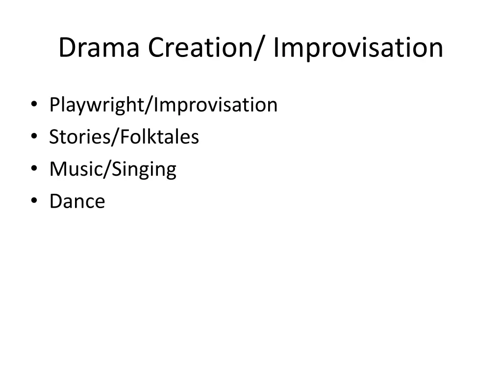 drama creation improvisation