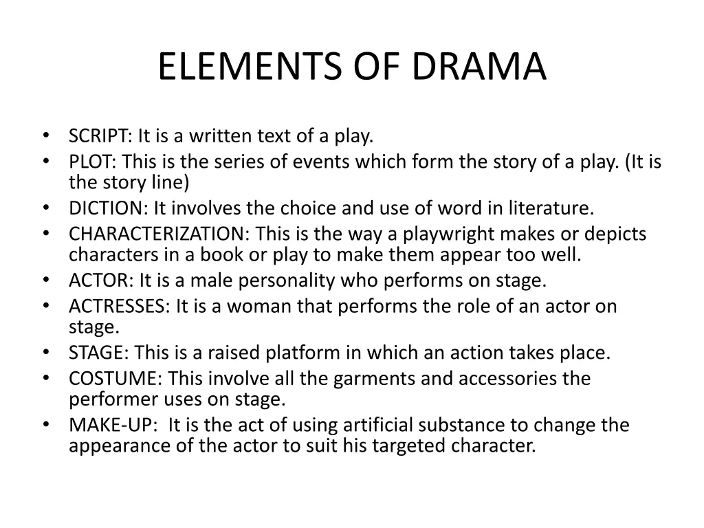 elements of drama