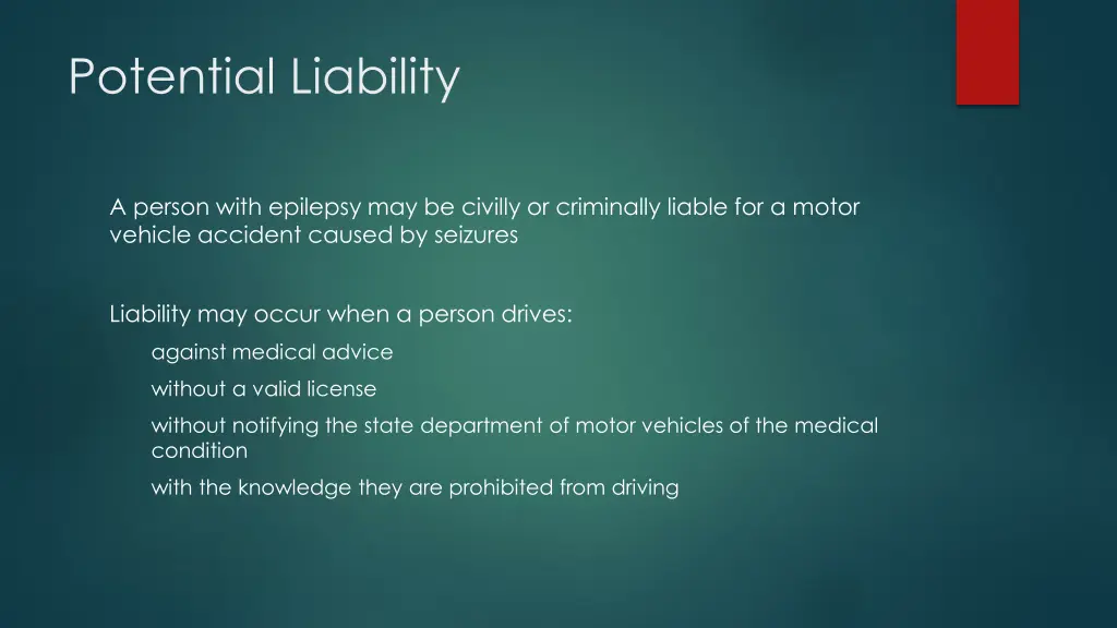 potential liability