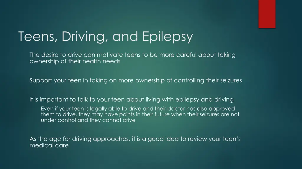 teens driving and epilepsy