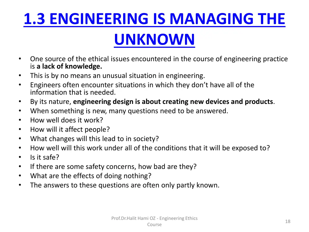 1 3 engineering is managing the unknown