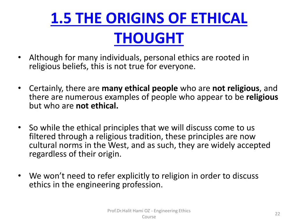 1 5 the origins of ethical thought