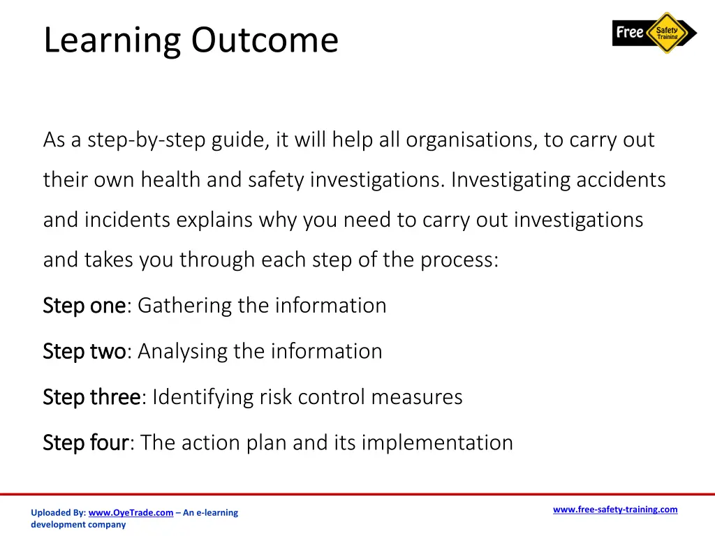 learning outcome