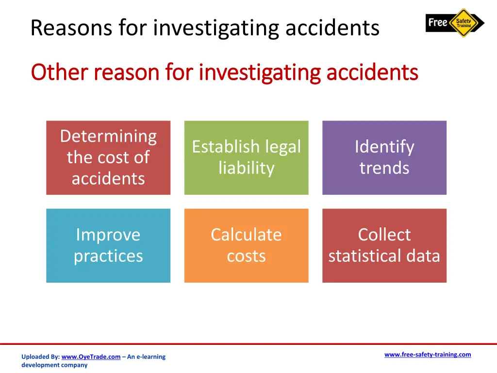 reasons for investigating accidents 1