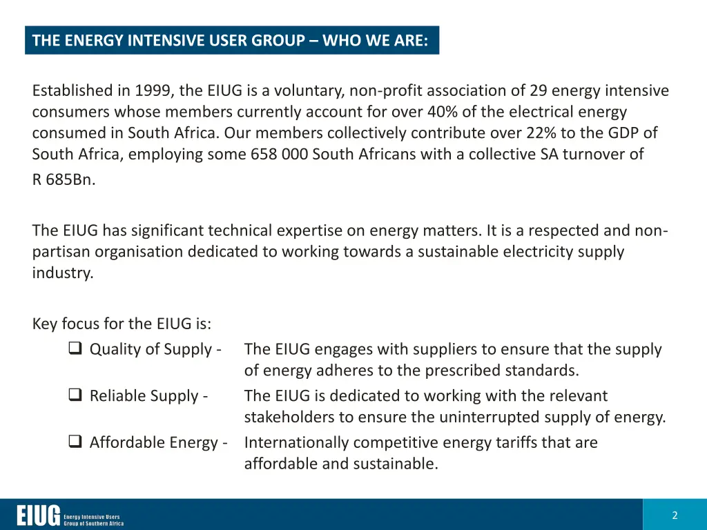 the energy intensive user group who we are