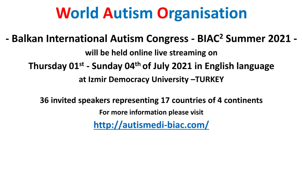 world autism organisation