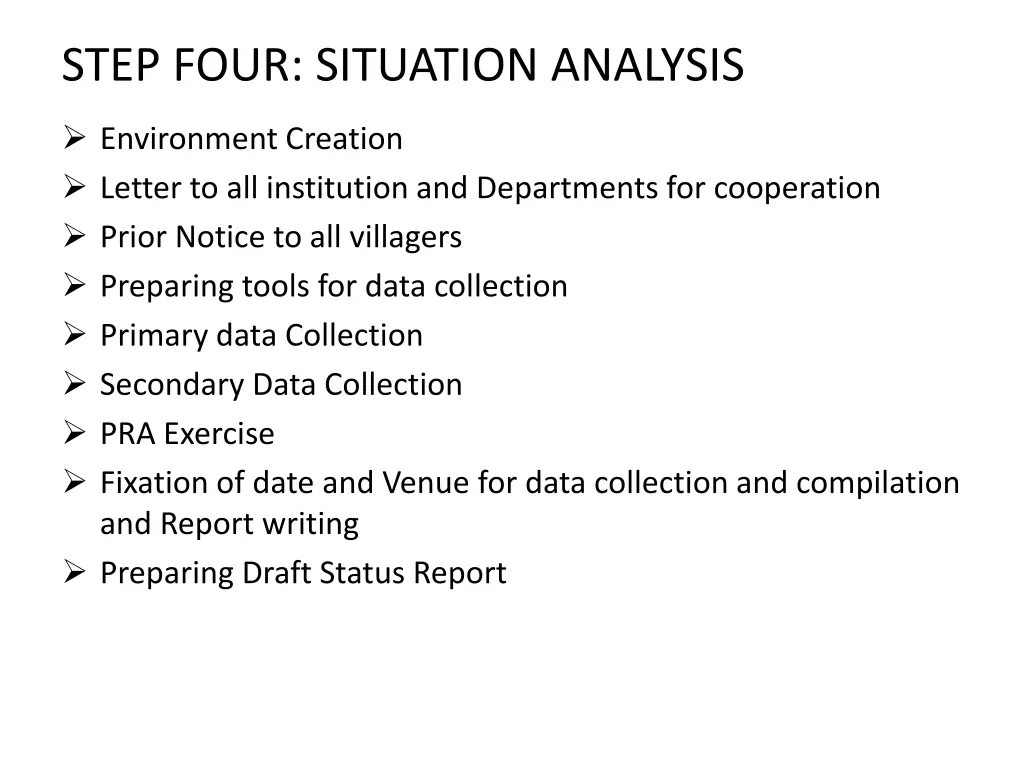 step four situation analysis