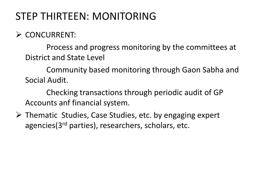 step thirteen monitoring