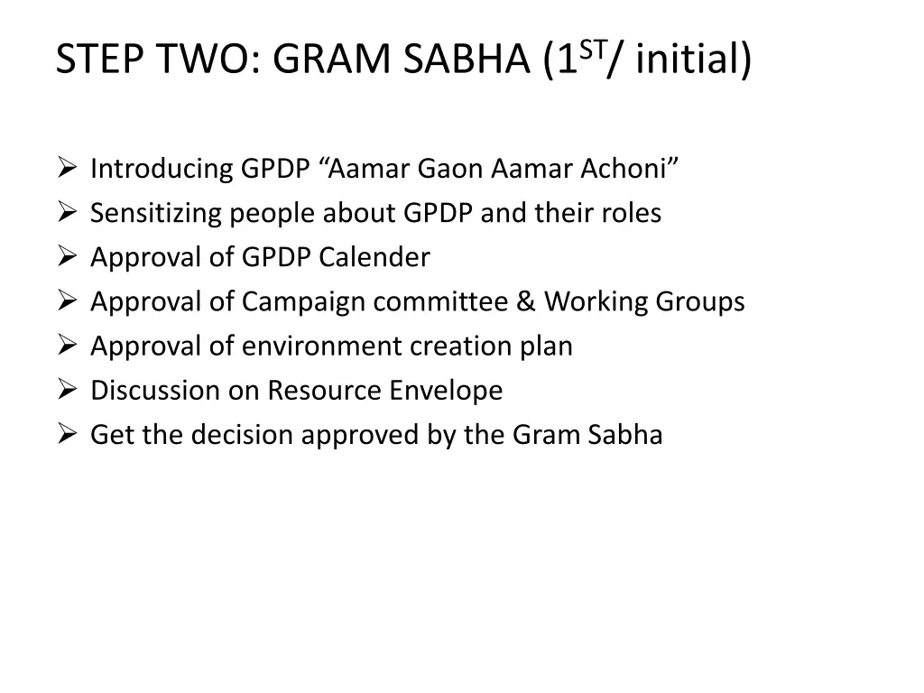 step two gram sabha 1 st initial