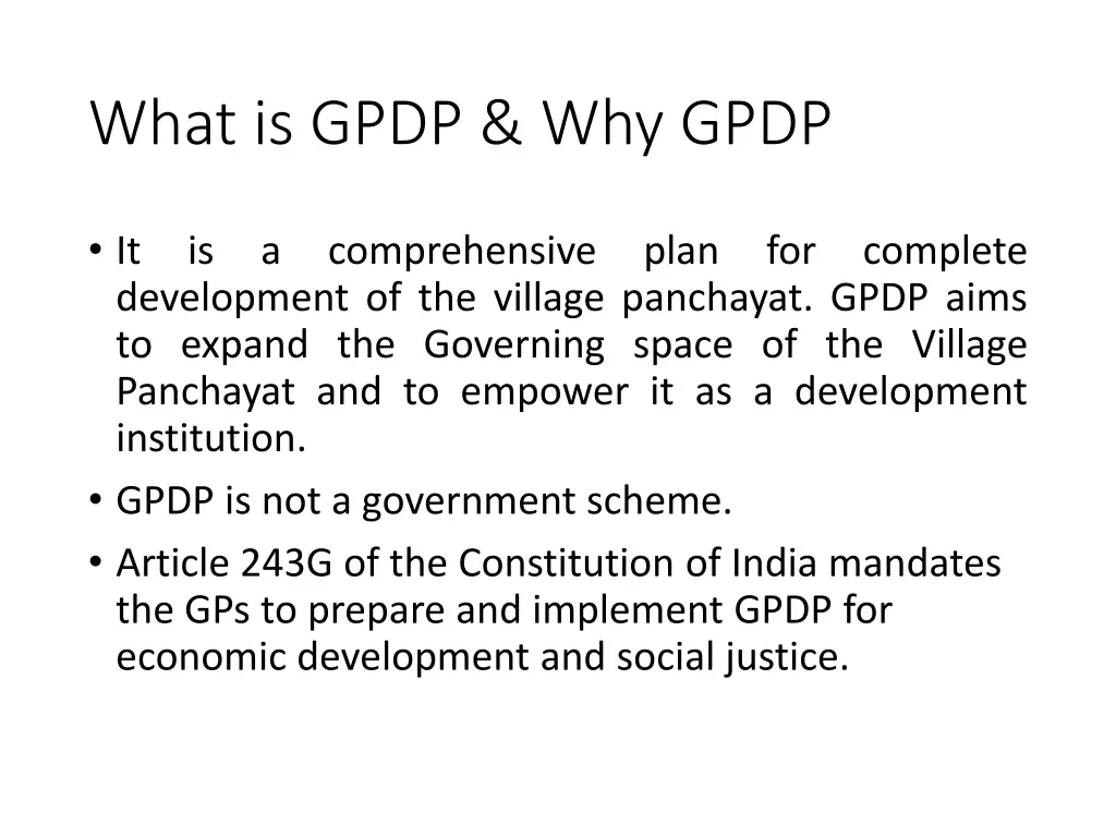 what is gpdp why gpdp