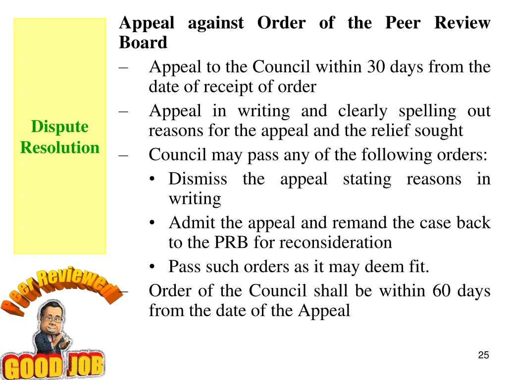 appeal against order of the peer review board