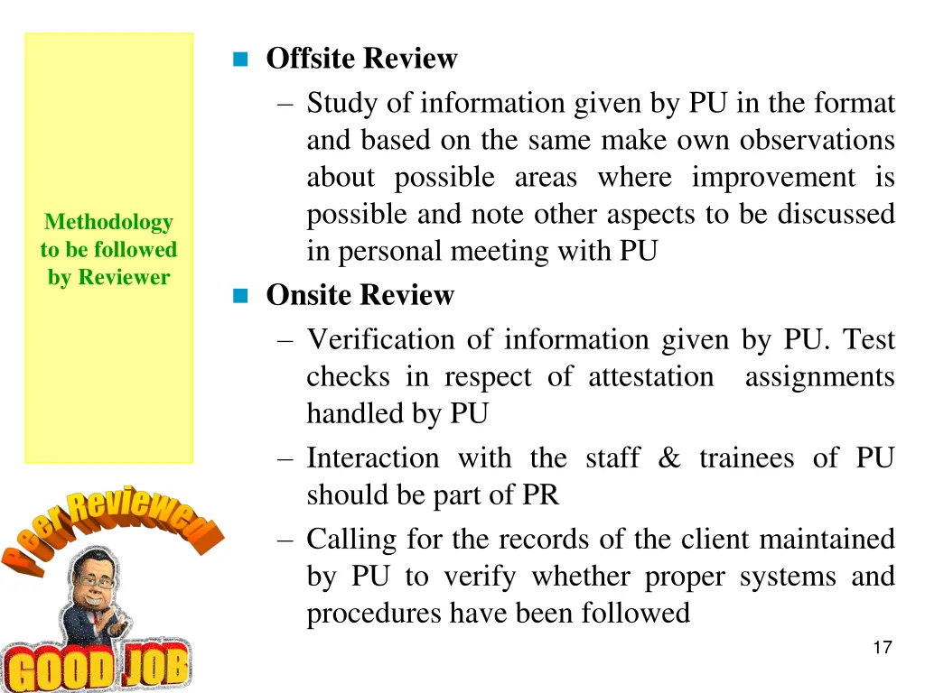 offsite review study of information given