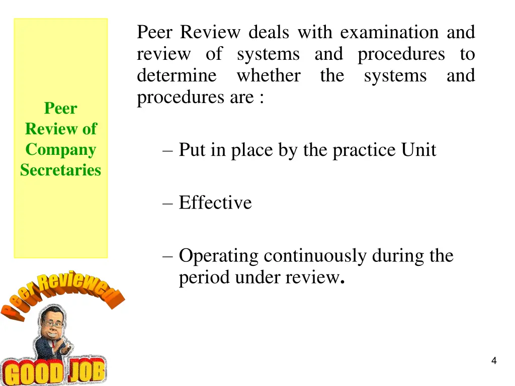 peer review deals with examination and review