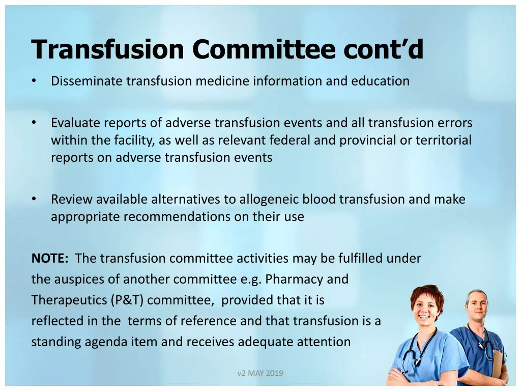 transfusion committee cont d