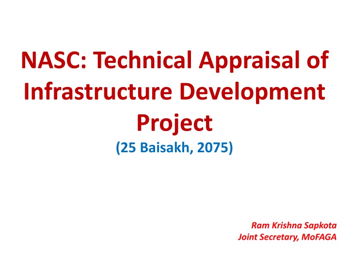 nasc technical appraisal of infrastructure