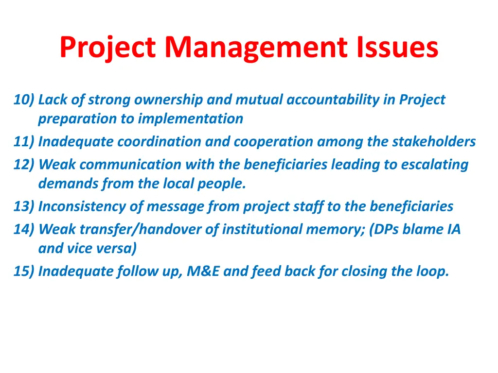 project management issues 1