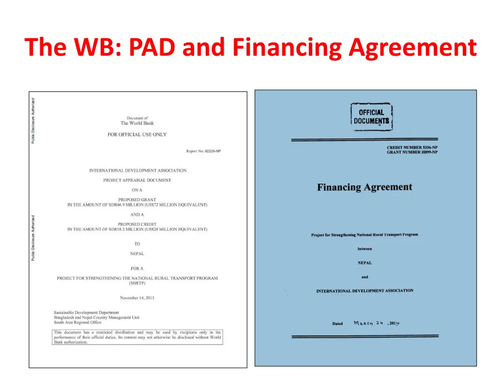 the wb pad and financing agreement