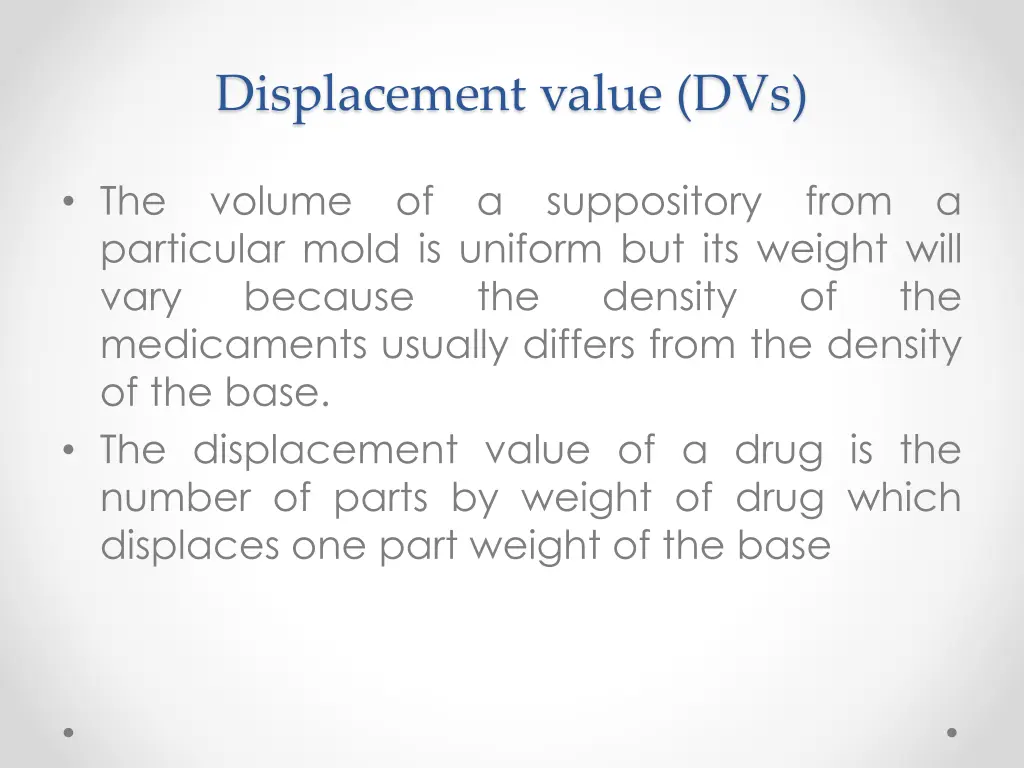 displacement value dvs