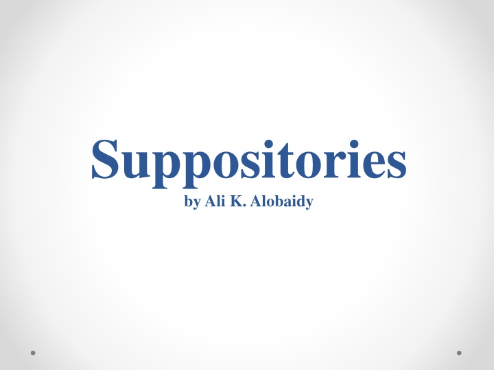 suppositories by ali k alobaidy