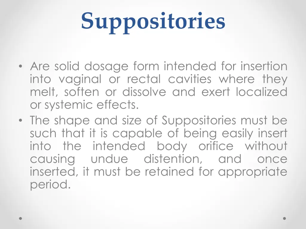 suppositories