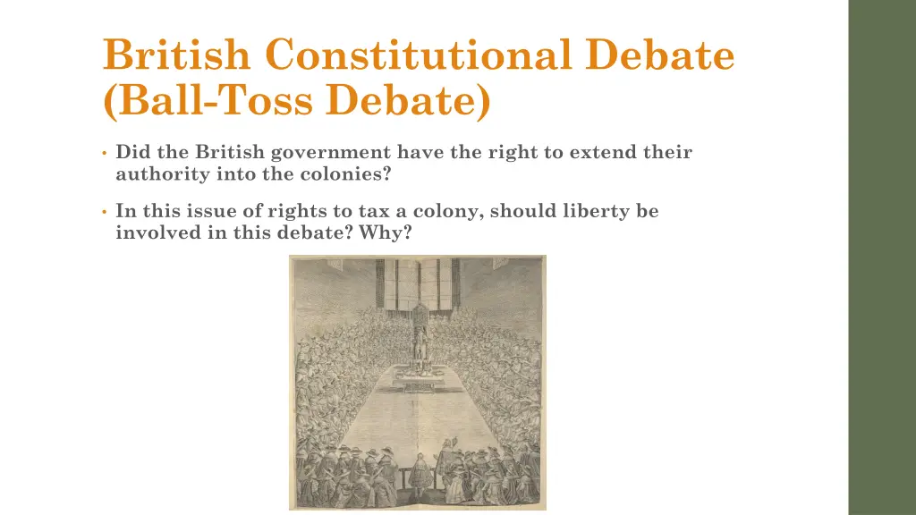 british constitutional debate ball toss debate