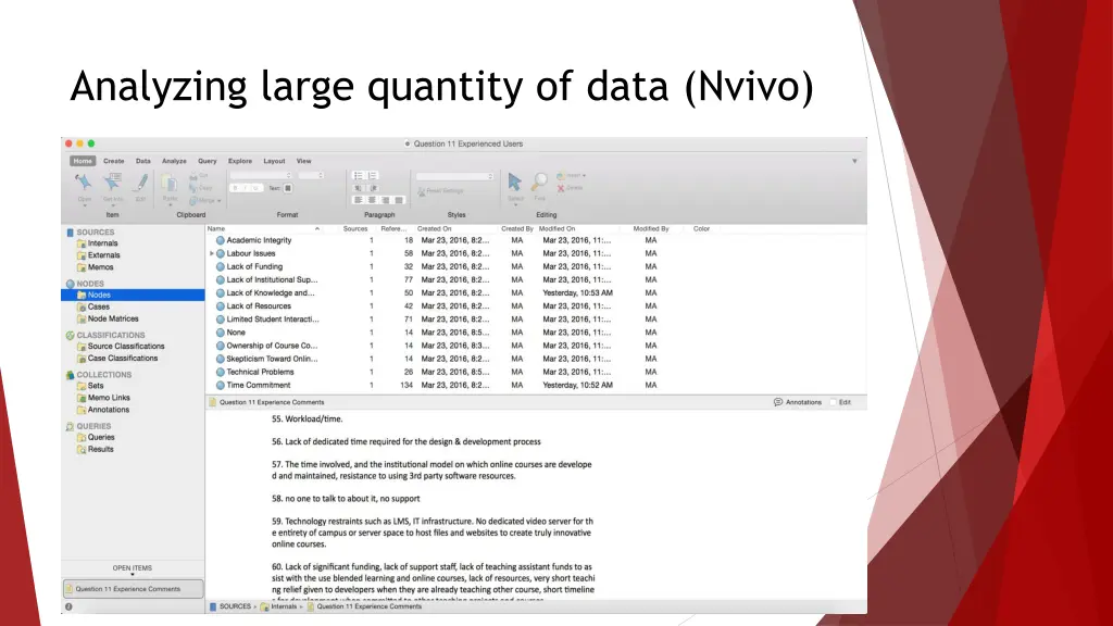 analyzing large quantity of data nvivo