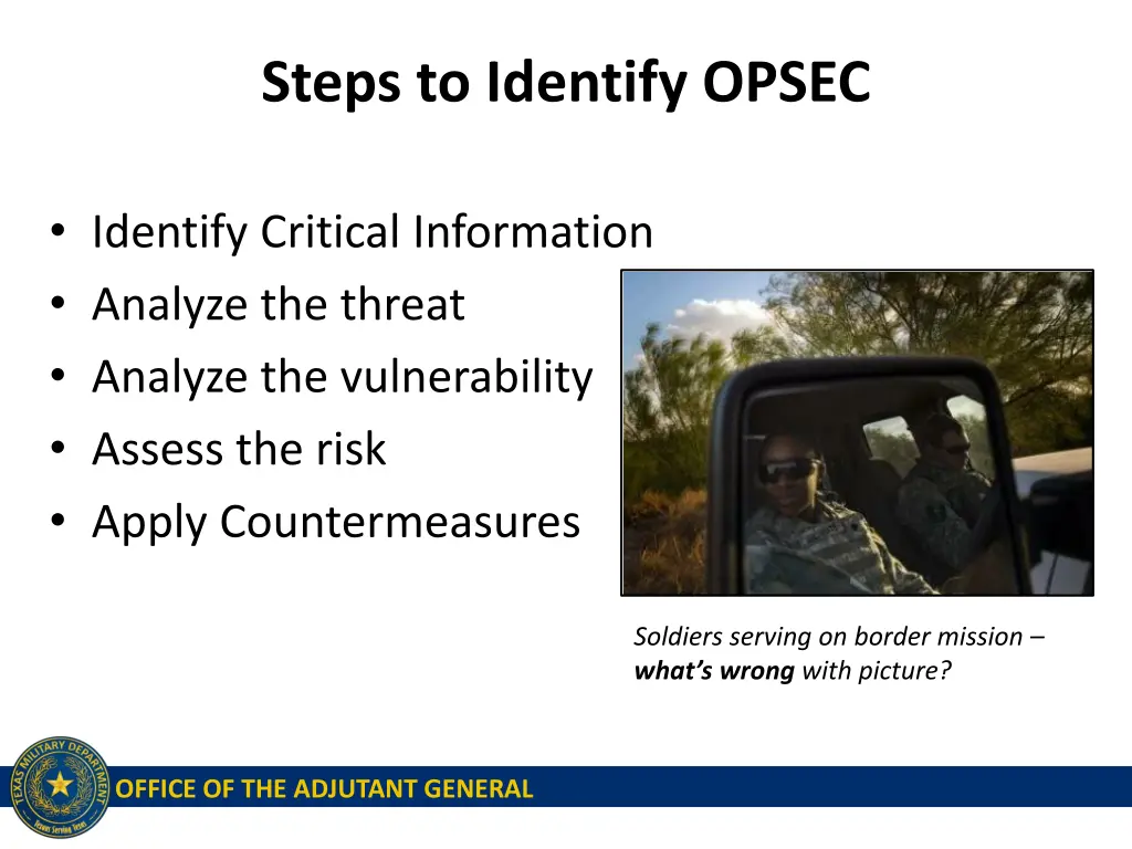 steps to identify opsec