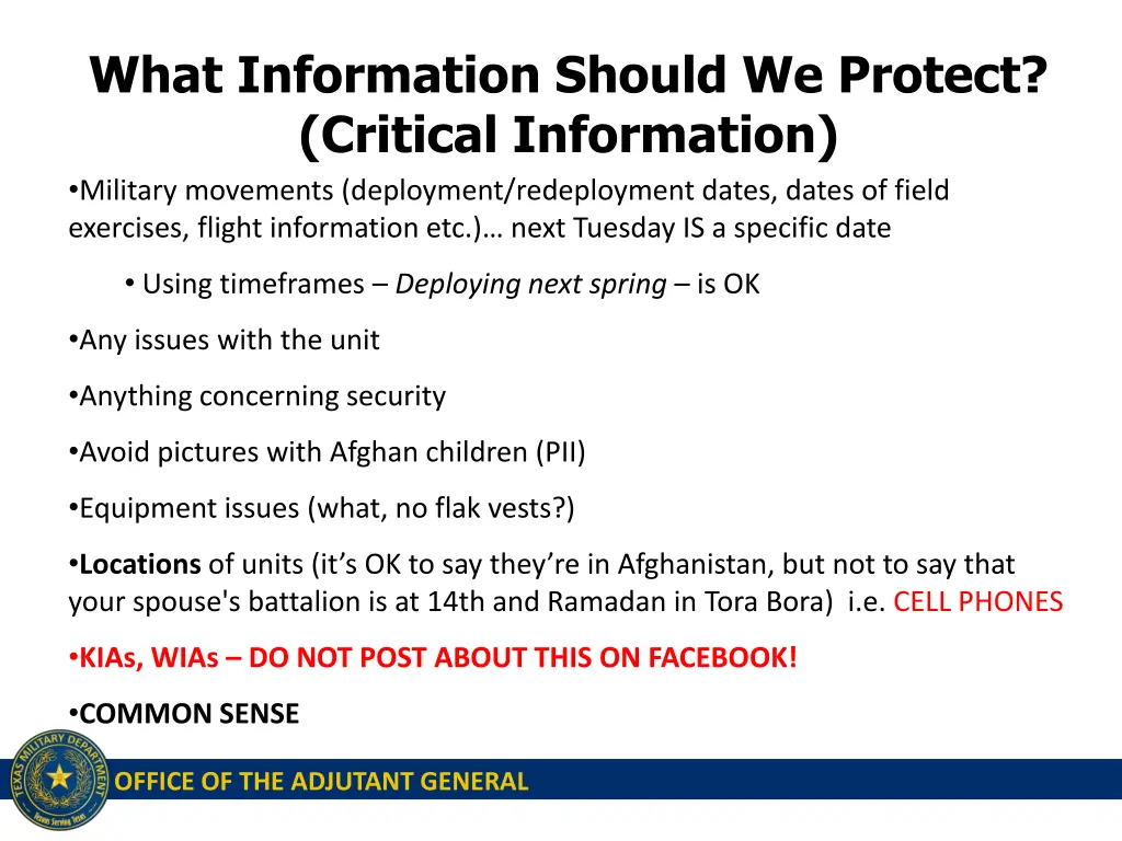 what information should we protect critical