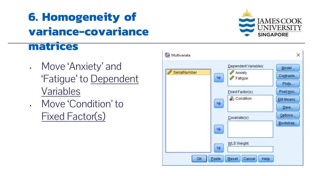 6 homogeneity of variance covariance matrices 1