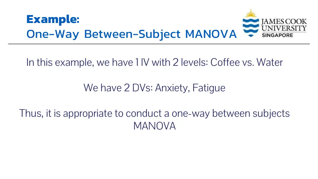 example one way between subject manova 1