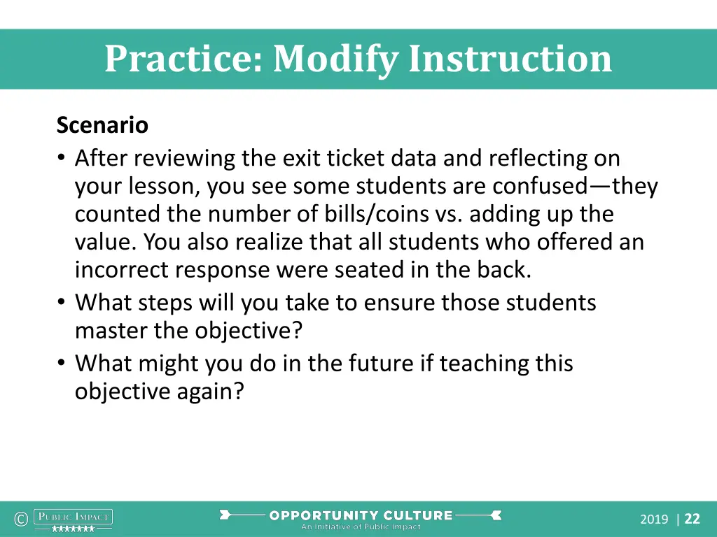 practice modify instruction