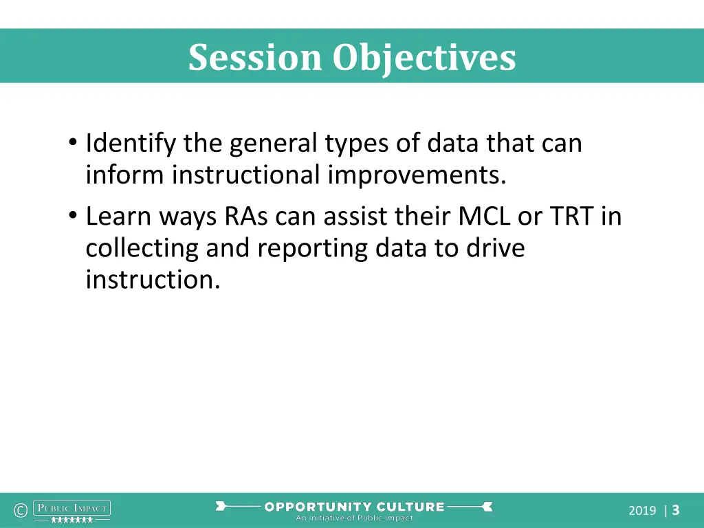 session objectives