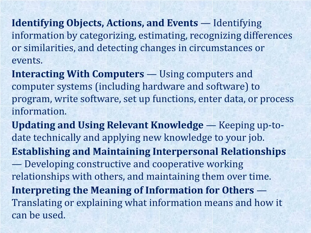 identifying objects actions and events