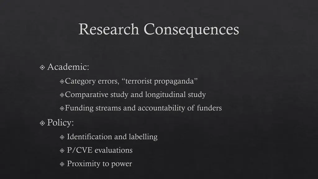 research consequences