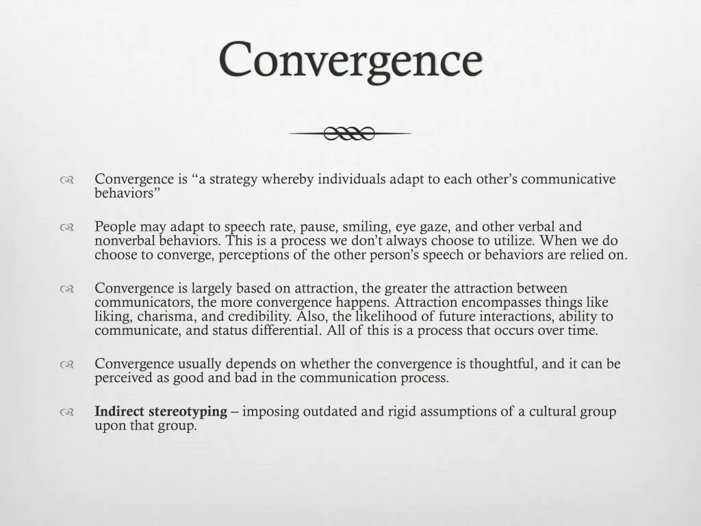 convergence