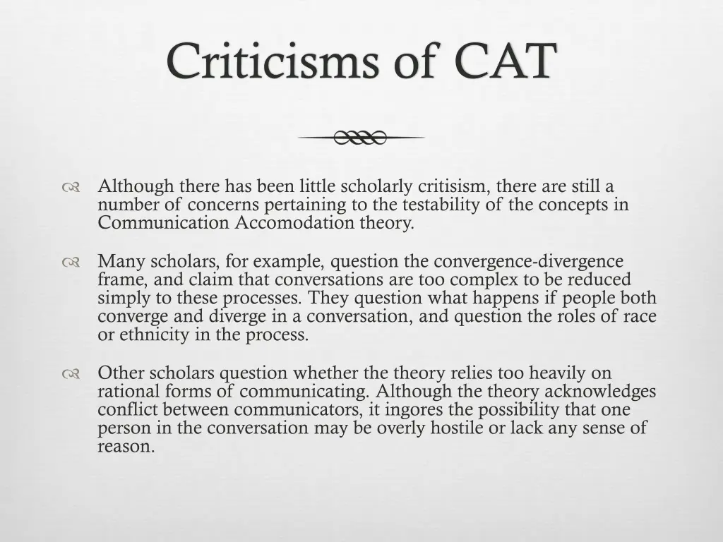 criticisms of cat