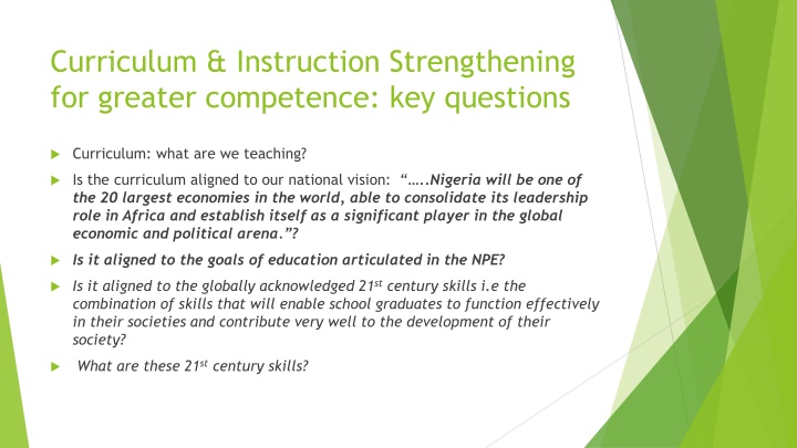 curriculum instruction strengthening for greater