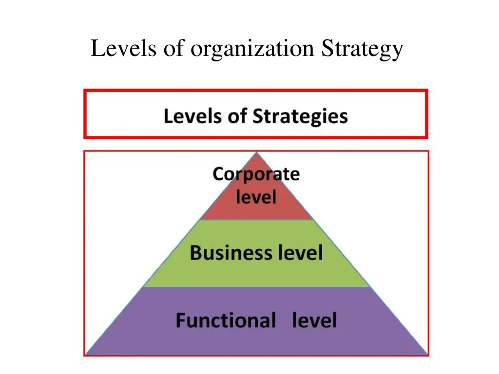 levels of organization strategy