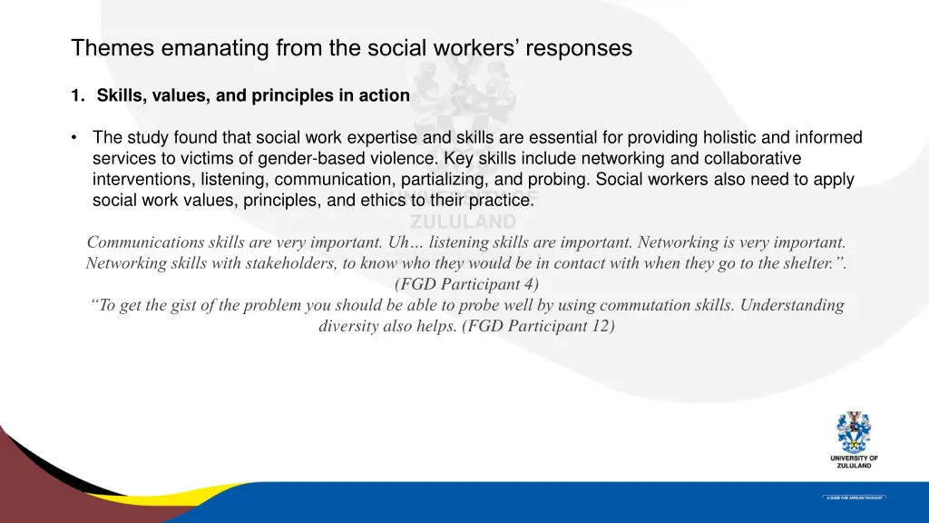 themes emanating from the social workers responses 1