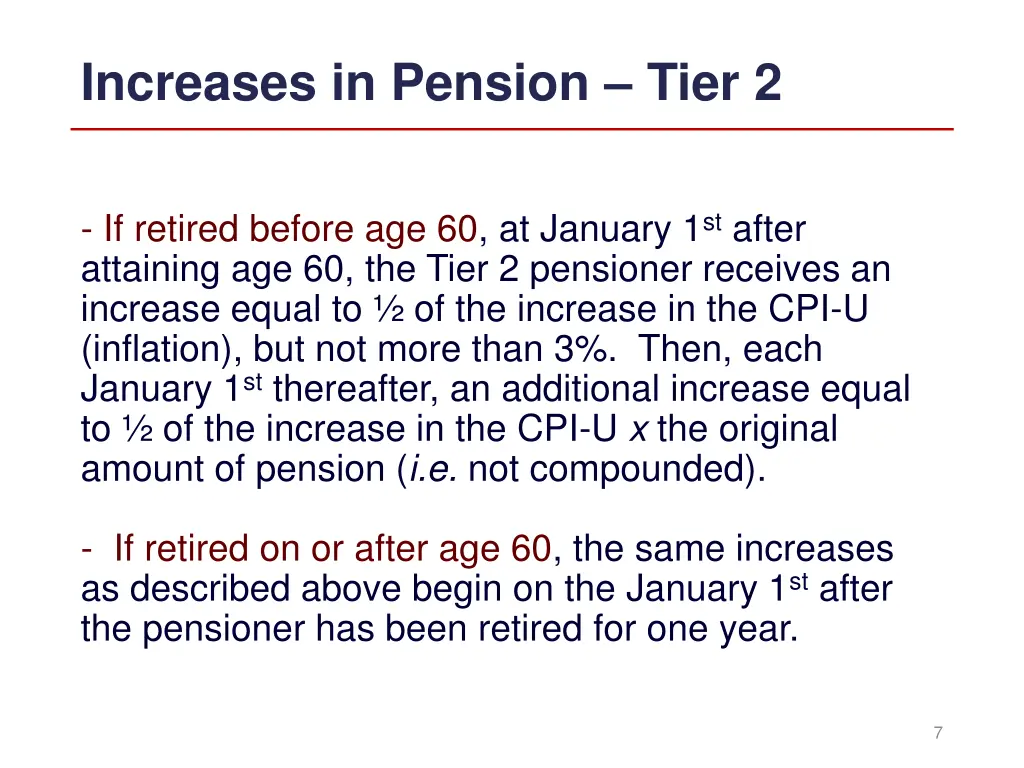 increases in pension tier 2