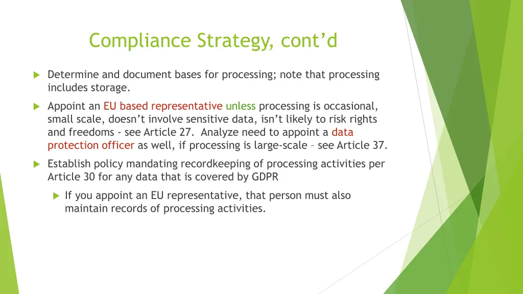 compliance strategy cont d