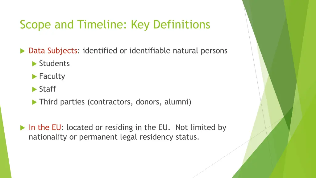 scope and timeline key definitions