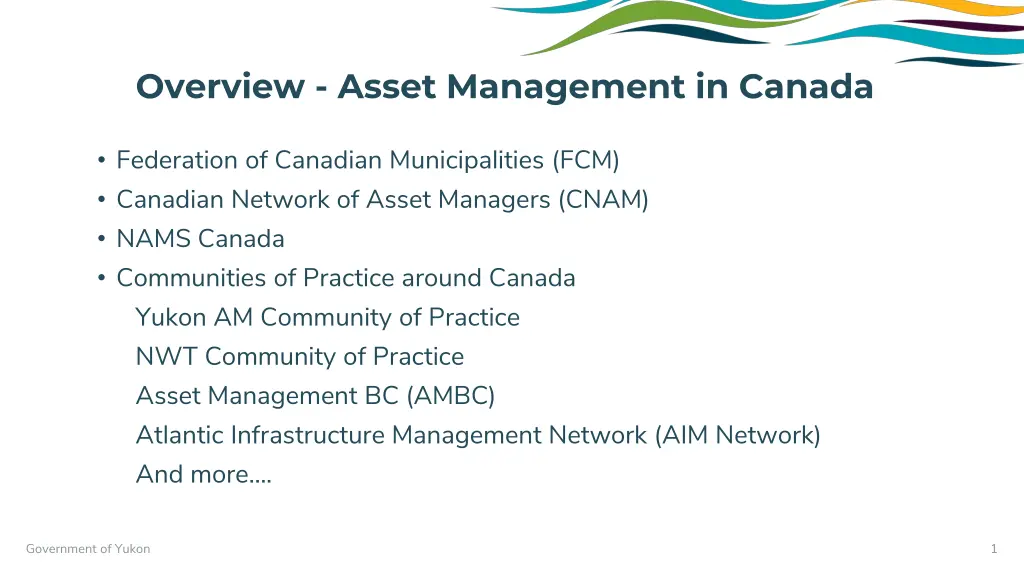 overview asset management in canada