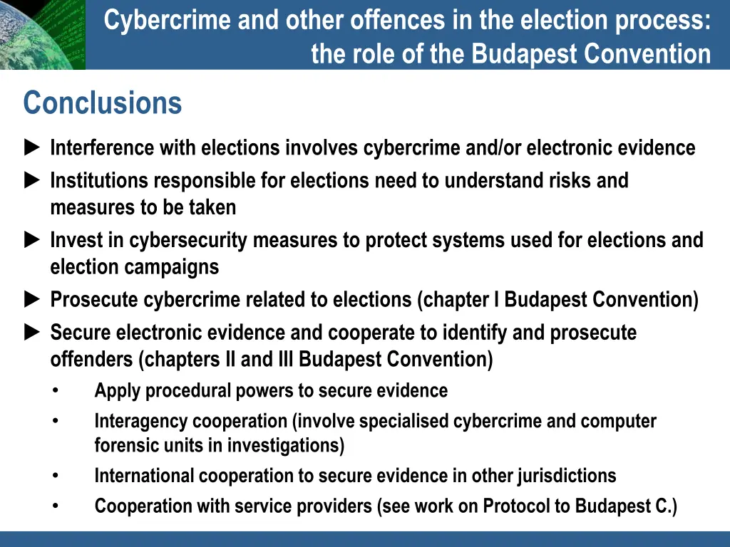 cybercrime and other offences in the election 1