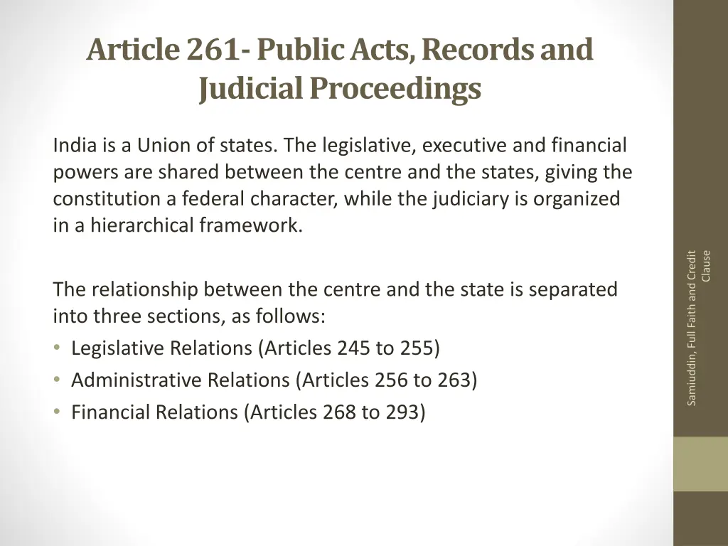 article 261 public acts records and judicial