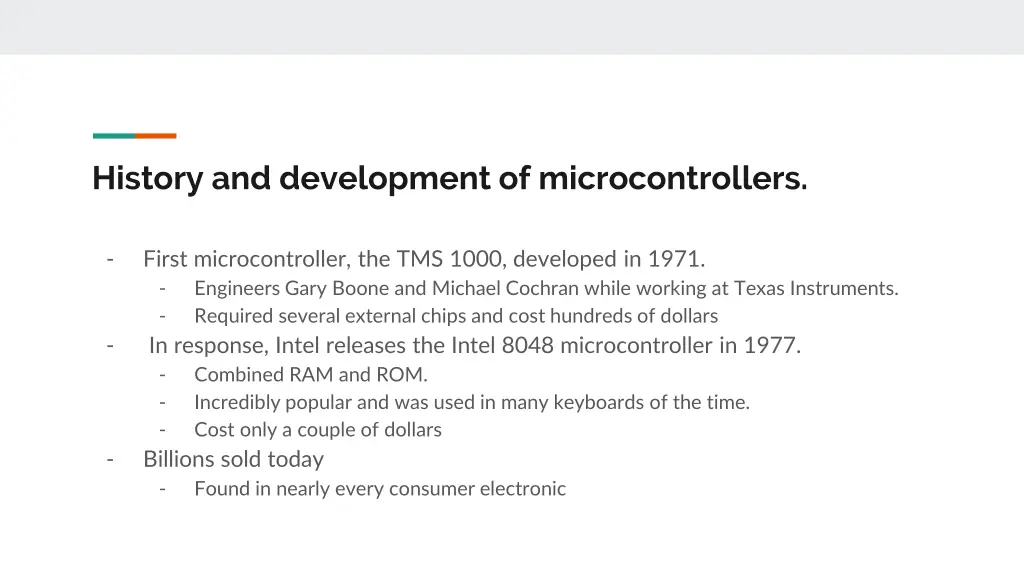 history and development of microcontrollers